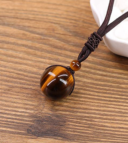 Tiger Eye Stone Pendant Necklace